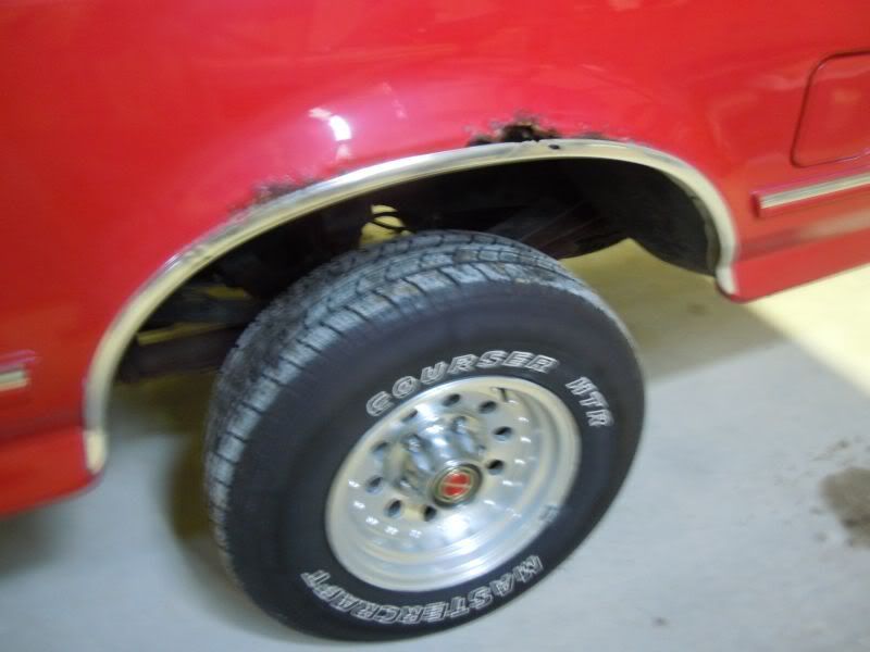 pics of fender flares on stock height and tire obs Ford Power Stroke